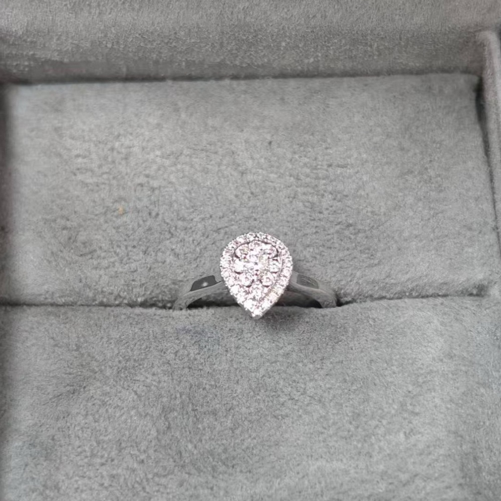 .25ct GENUINE MOISSANITE VVS 925 SS Teardrop Ring w/cert of authenticity sz 9